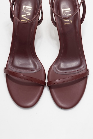 Jasmin Bordo Cilt Tek Bantlı Kadın Topuklu Ayakkabı Bordo