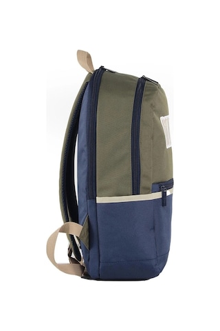 United Colors Of Benetton Haki- Lacivert Çift Bölmeli Sırt Çantas Çok Renkli