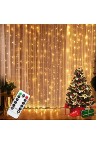 Kumandalı 8 Ayrı Moda Sahip Perde Led 2 Metre ( 2 mt X 2 mt ) Perde Led Peri Led Usb HDH75