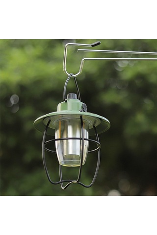 Jeehugo Yeşil Kamp Feneri - Demir Ve Plastik Malzeme, 0-130 Lm Parlaklık, 6-15 Saat Çalışma Süresi, Askı Tipi Yeşil