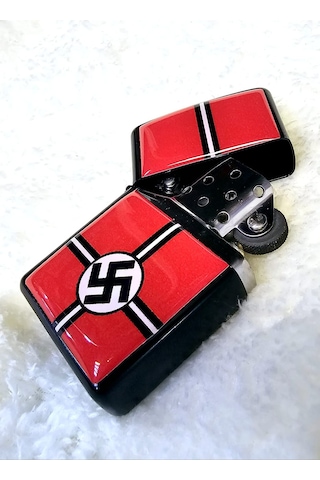 Dükkan Design İkinci Dünya Savaşı Nasyonel Sosyalist Alman İşçi Partisi Benzinli Çakmak Kırmızı - Siyah