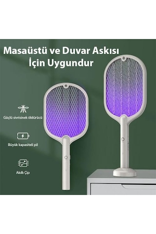 Coofbe Çok Katmanlı Uv Işıklı Şarjlı 3000v Elektrikli Sivrisinek Öldürücü Sinek Kovucu Raket 001