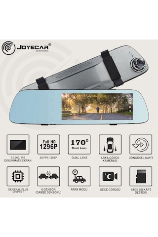 Joyecar® J7 7" Ips Dokunmatik Ekran Dual Lens Full Hd Araç Kamera
