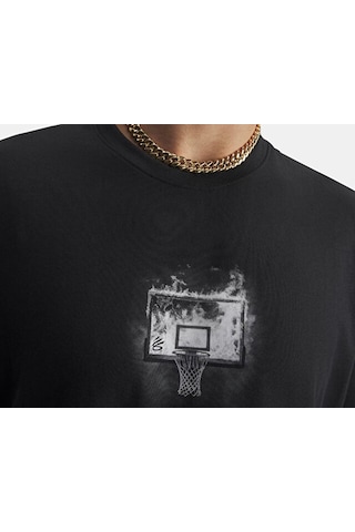 Under Armour Curry Let Him Cook Tee Erkek Basketbol Tişört 6009784-001 Siyah Siyah