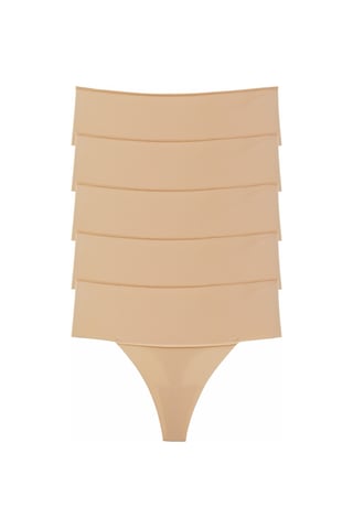 Kadın Külot Yüksek Bel Tanga Lazer Kesim Esnek Iz Yapmayan Büyük Beden 5 Li Paket Ten 26318 R23 Ten Rengi