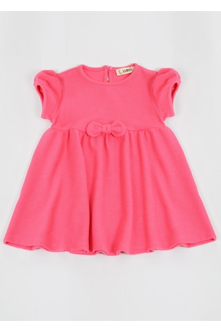 Luess Kız Çocuk Fiyonk Detaylı Elbise-pembe Pembe