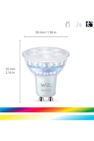 Wiz Rgb Spot Ampul 50w Gu10 Cam 2'li Paket Rgb - Ayarlanabilir Renk Sıcaklığı Ve Parlaklık