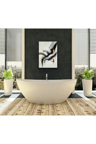 Bezos Siyah Gold Soyut Kanvas Tablo 70x100cm Bezos1