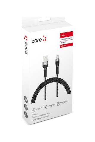 Mobilteam Siyah Shira Serisi Type-c Usb Kablo 1 Metre