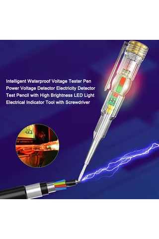 Yifomall Şeffaf Led Voltaj Test Kalemi - Su Geçirmez Ve Darbeye Dayanıklı Elektrik Kontrol Cihazı