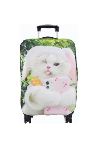 My Saraciye 84 Tavşan Kedi Valiz Kılıfı Bavul Kılıfı - Tavşan Kedi 84 001