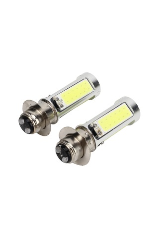 Kosona Motosiklet Farı H6m Px15d P15d25-1 5 Cob Led Beyaz Işık Fokus Lensli 2 Adet Enerji Tasarruflu
