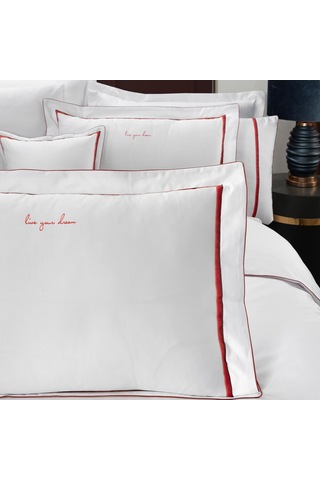 Sarev Odeo Saten Nevresim Takımı Çift Kişilik , .beyaz Beyaz