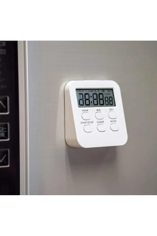 Mr Alarmlı Dijital Öğrenci Sınav Masa Kronometresi 24 Saat Geri Sayım Timer, 2 Kademeli Alarm, Lcd Ekranlı Beyaz