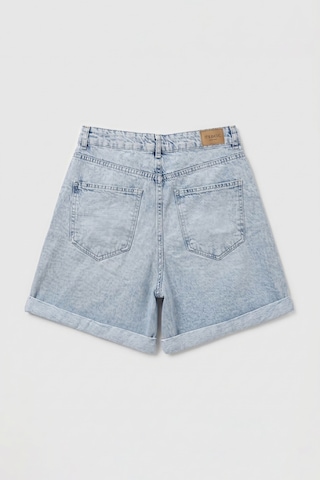 Itsbasic Kadın Ice 4s6-3 Relax Fit Bol Kesim Duble Paça Denim Şort Ice Rengi