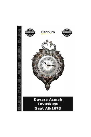 Özel Üretim Dekoratif Duvar Saati Salon Ev Hediyesi Duvara Asmalı Tavuskuşu Saat Alk1673 Çok Renkli