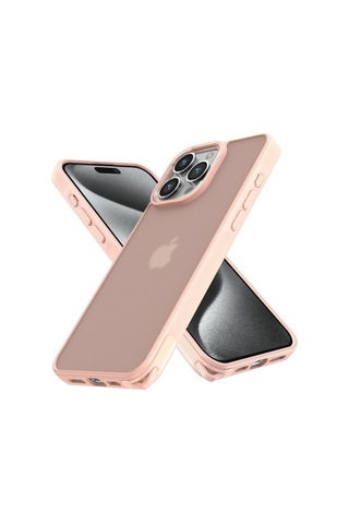 İphone 15 Pro Kılıf Elegant Kapak - Pudra Renk