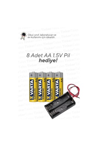 25 Adet 2'li Aa Kalem Pil Yuvası Kablolu Ile Uyumlu Stem Ve Meb Eğitimleri Için Uygun Arduino Uyumlu