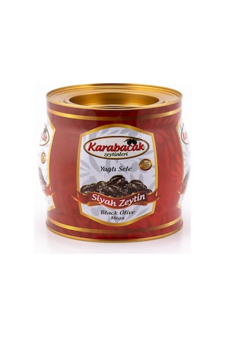 Karabacak Siyah Zeytin Mega Boy 2 Kg Teneke