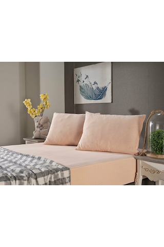 Doqu Home Penye Çarşaf Takımı Tek Kişilik  Somon