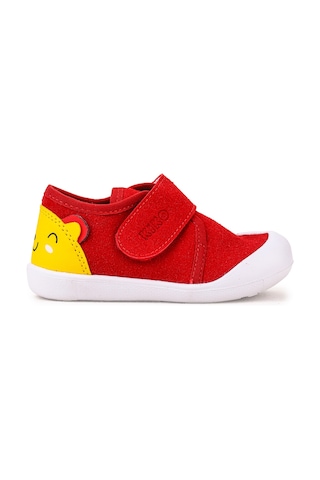 Kiko Kids Catly Cırtlı Kız Bebek İlk Adım Panduf Ayakkabı Kırmızı