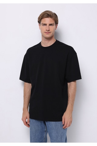 Colin's Colins Oversize Fit Yuvarlak Yaka Düz Erkek Siyah Kısa Kol Tişört Cl1076602 Q1.v1 Blk Siyah