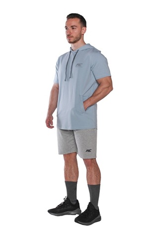 Musclecloth Mc-x Kapüşonlu Kısa Kollu Sweatshirt Açık Mavi