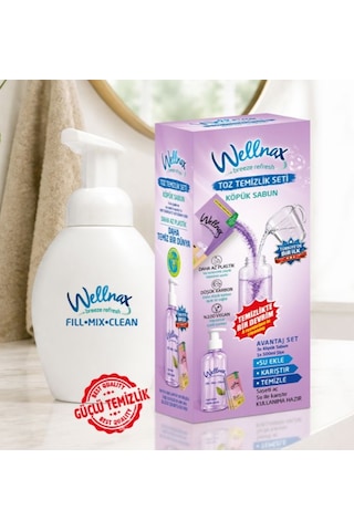 Wellnax Toz Temizlik Seti Köpük Sabun 3 Ad. Köpük Sabun + 1 Ad.500ml Şişe