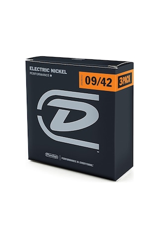 Jim Dunlop 3pden0942 Nickel-plated Steel Light 3'lü Paket Elektro Gitar Teli 9-42