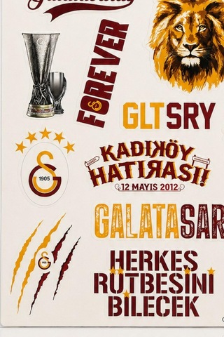 X Dekomus Lisanslı Galatasaray "fark Var" Sticker Sheet Altın