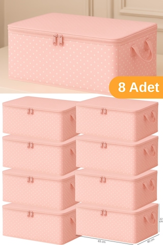 Serstil 8 Adet - Pembe Benekli Büyük Boy Baza Altı Ve Çekyat Tipi Hurç 65 X 45 X 22 Cm Pembe Puantiye Serstil 8 Adet - Pembe Benekli Büyük Boy Baza Altı Ve Çekyat Tipi Hurç 65 X 45 X 22 Cm Pembe Puantiye