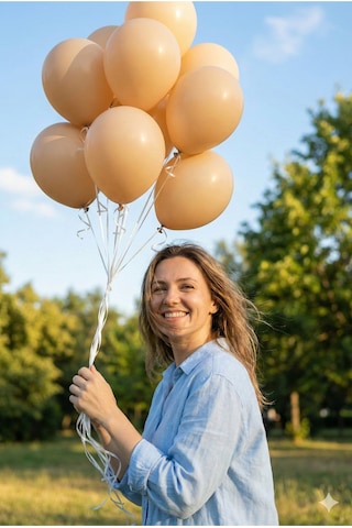 Pastel Balon 11 İnc 28 Cm Doğum Günü Parti Malzemeleri 10 Adet Bej