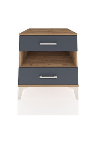 Kronos Komodin Tek Raflı 2 Çekmeceli 60x59x64 Çam-antrasit Çam