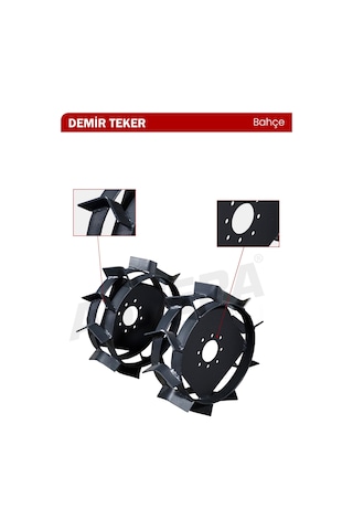 Asvera Çapa Makinesi Demir Teker Takımı 4.00-8 - 5-7.5 Hp Uyumlu Arazi Tipi Demir Tekerlek