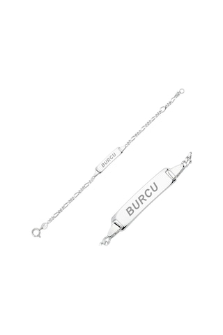 İsim Yazılı Gümüş Bebek Künye Çocuk Bileklik Csb01