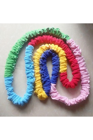 Ganzhoushop Suntek Çok Renkli Kooperatif Esnek Egzersiz Bandı 2.4-metre Yz Çok Renkli