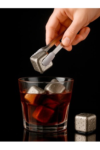 Maks Wıne Viski İçecekleri İçin Çelik Soğutucu Taşlar 166274865 Gümüş