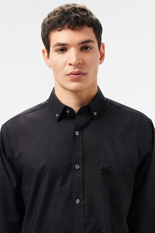 Lacoste Men's Regular Fit Button-down Cotton Shirt Erkek Düğmeli Yaka Pamuklu Gömlek Siyah Lacivert