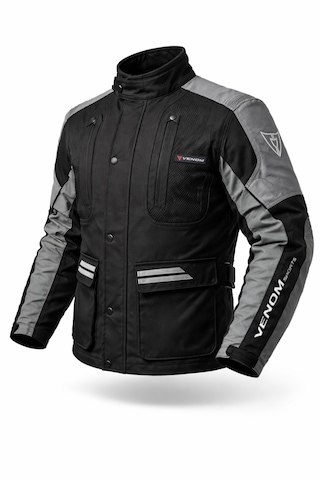 Venom Tourex 4 Mevsim Motosiklet Montu Siyah-gri Kalıplar Dardır Bir Beden Büyük Sipariş Veriniz