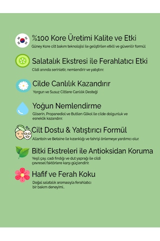 Modamkore 7'li Paket Salatalık Özlü Kore Yüz Maskesi Ferahlatıcı Yoğun Nem