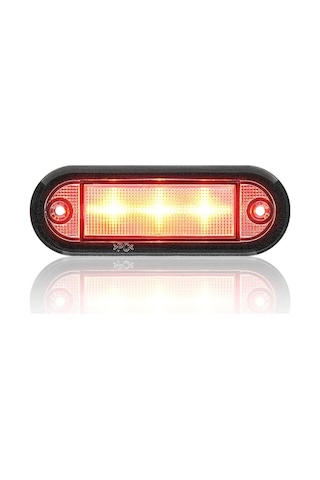 Sanel 12v-24v Parmak Lamba 3-ledli Kablolu Kırmızı 84.3 29.8 Mm E9