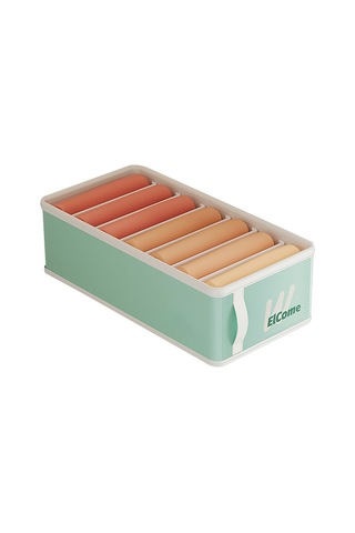 Cbtx Küçük 7 Bölmeli Katlanabilir Neme Dayanıklı Pantolon Saklama Kutusu - Açık Yeşil