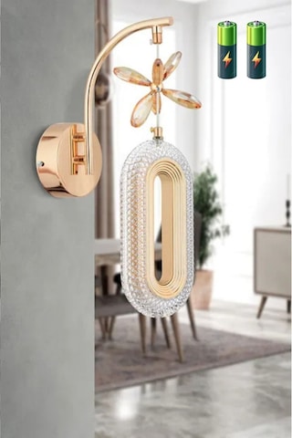 Ciela Model Gold Kaplama Oturma Yatak Mutfak Çocuk Odası Duvar Led Pilli Aplik Gold