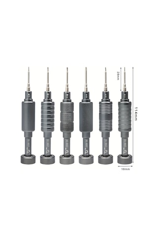 Xuweiwei Gri 6lı Hassas Manyetik Tornavida Seti S2 Celik Uclu Kaymaz Tasarim Aluminyum Sap Apple Iphone Android Bilgisayar Drone Onarim Dıy