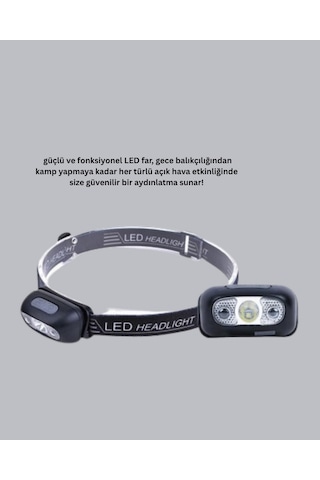 Cosmotex Gece Balıkçılığı İçin Ultra Parlak Şarjlı Kafa Lambası 4 Işık Modu + Usb Şarj
