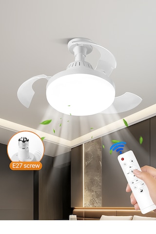 Led Işıklı Katlanabilir Akıllı Tavan Vantilatörü Sessiz Fan