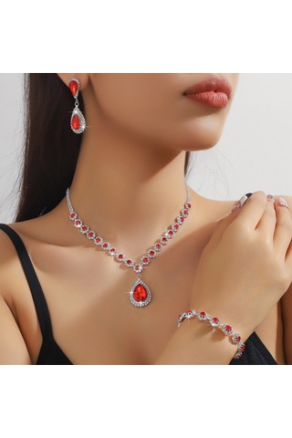 Akşam Elbiseleri Ve Özel Günler İçin Köpüklü Rhinestones İle Göz Alıcı Kadın Takılar Seti Çok Renkli