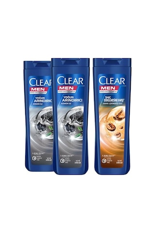 Men Yoğun Arındırıcı Kömür Kepeğe Karşı Etkili Şampuan 350 Ml X2 Clear Men Saç Dökülmesine Karşı Kahve Diğer