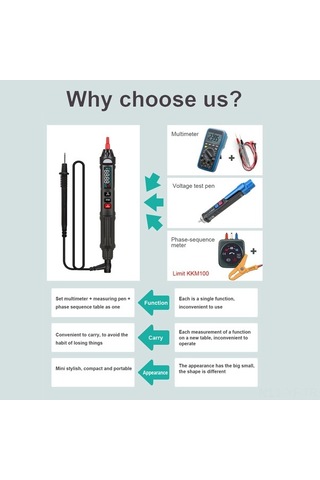 Besthome1 Kkm99/kkm100 Akıllı Multimetre - Otomatik Ölçüm, Renkli Ekran, Geniş Fonksiyonlu Cep Multimetre