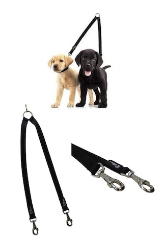 Mgtasma Duck Keten Çift Köpek Gezdirme Aparatı Siyah